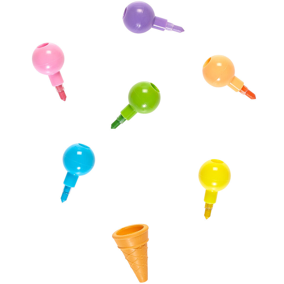 ooly stapelbare mini kleurpotloden regenboogijsjes - 6st | 02.133-099 | 2
