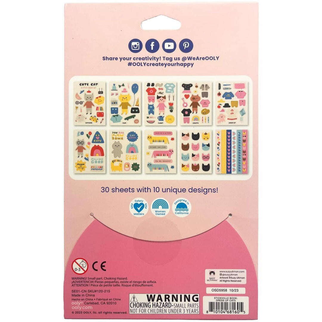 ooly stickerboek stickiville x suzy - dress up cats | 02.120-215 | 3