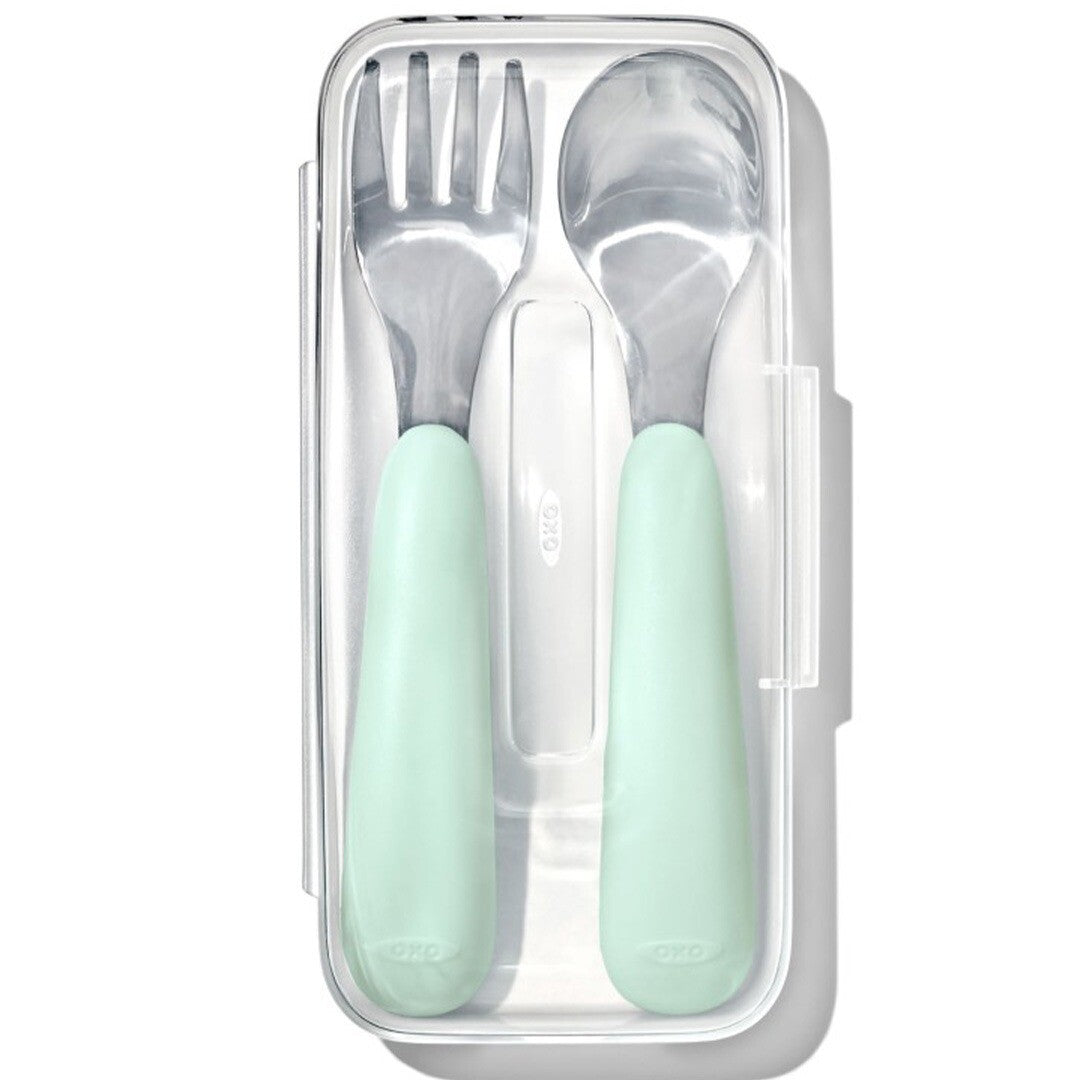 oxo tot kinderlepel en -vork reisset - opal  | OX216521 | 0