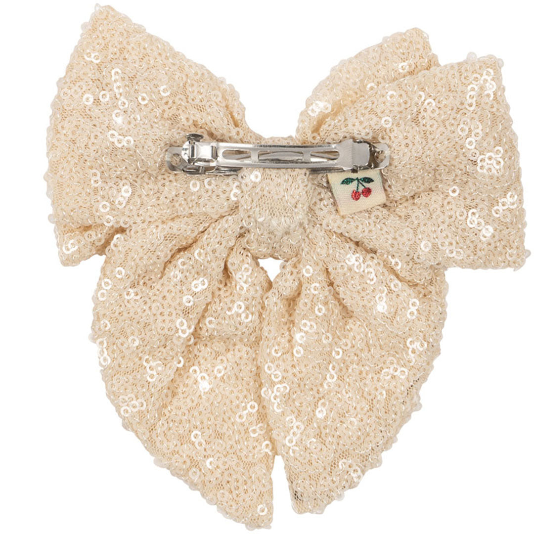 konges sløjd haarclip aries sequin bow - white smoke