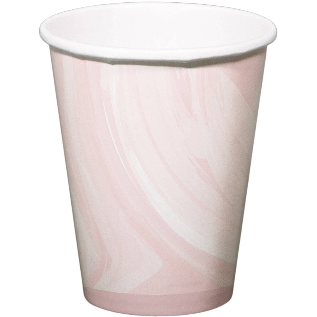 papieren bekers marmer roze - 6st | 61916 | 0