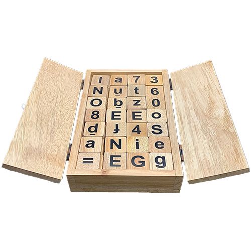 papoose toys letters en cijfers in kistje - klein | P/P567 | 0