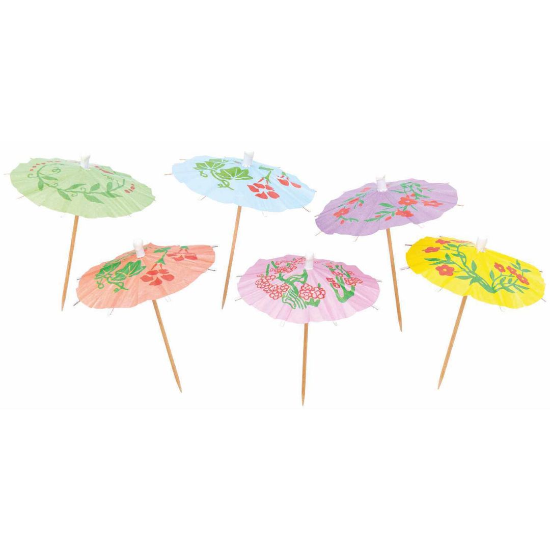 parasol prikkers - floral - 12st  | 81004.00.18 | 0