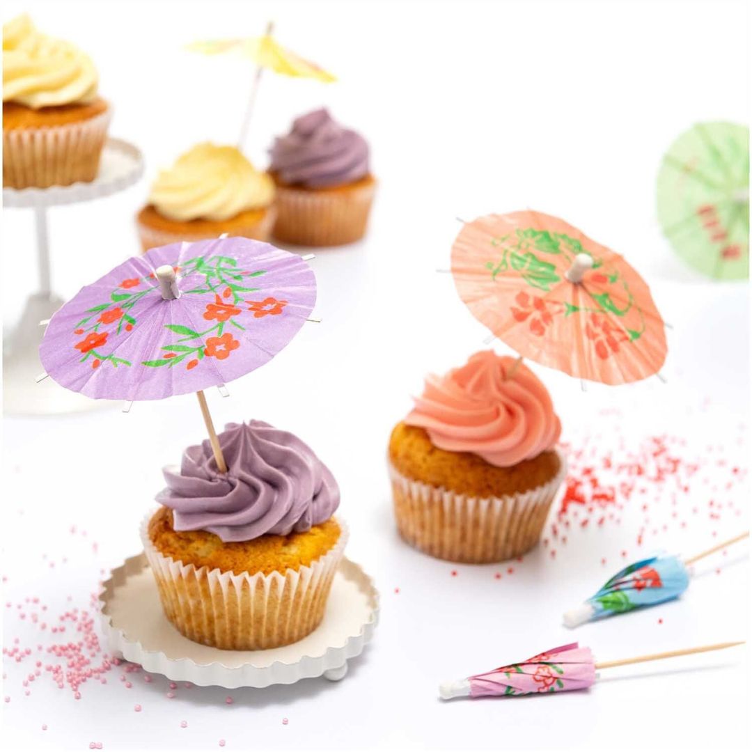 parasol prikkers - floral - 12st  | 81004.00.18 | 1