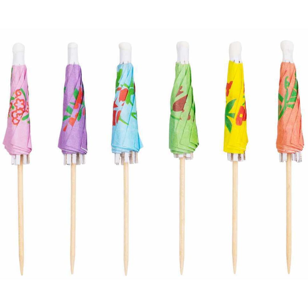 parasol prikkers - floral - 12st  | 81004.00.18 | 2