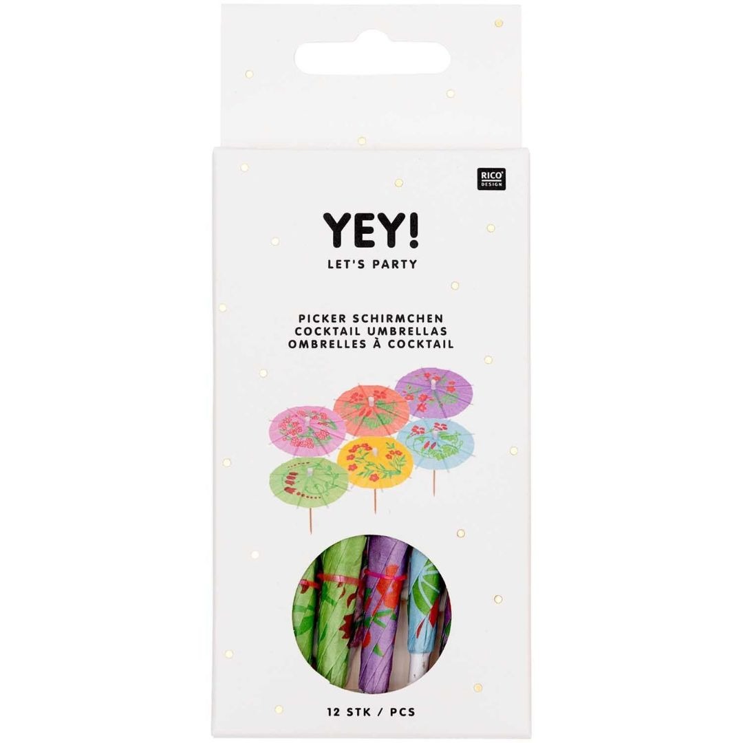 parasol prikkers - floral - 12st  | 81004.00.18 | 3