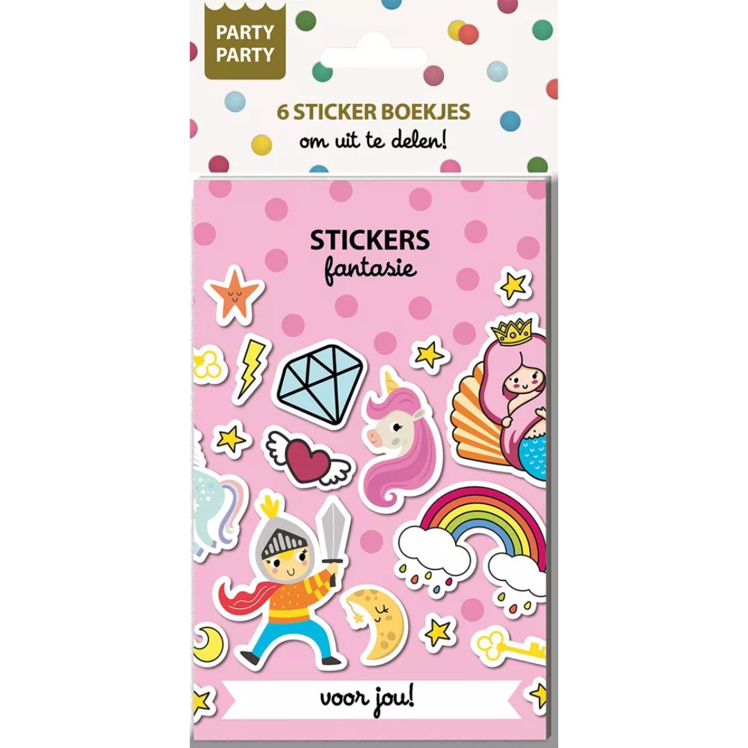 party party uitdeelboekjes stickers fantasie - 6st | 1312780 | 0