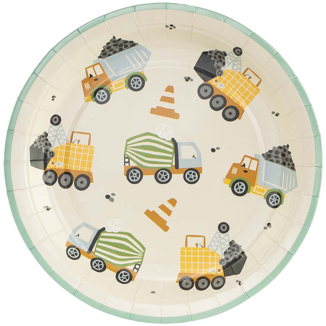 partydeco borden - bouwvoertuigen - 6st | TPP80 | 1