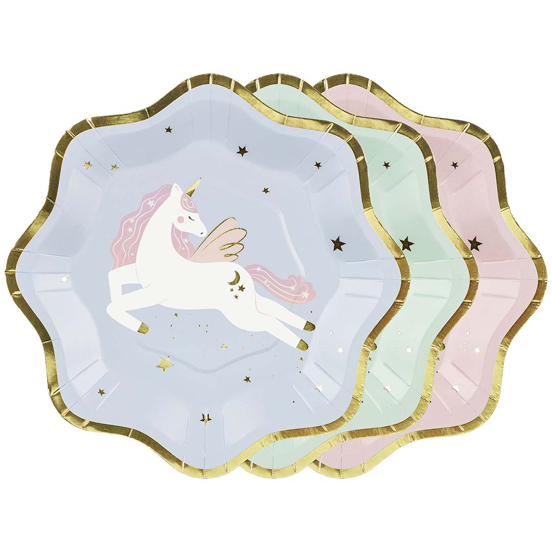 partydeco borden - eenhoorn - 6st | TPP94 | 1