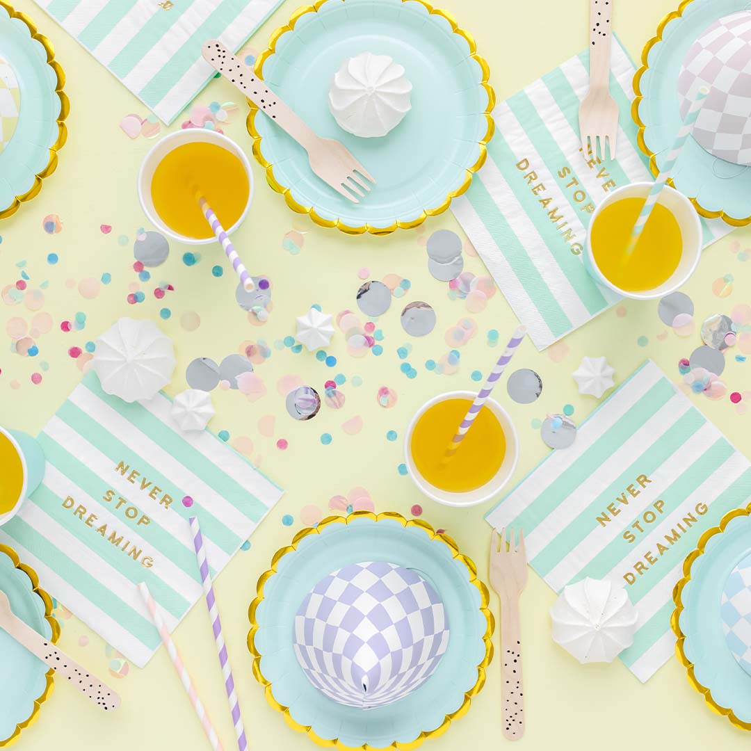 partydeco borden - mintgroen - 6st | TPP16-103 | 3