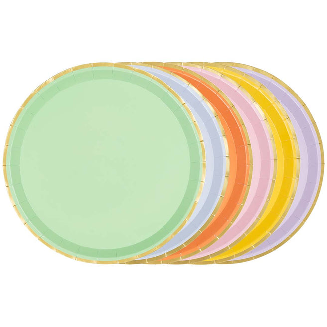 partydeco borden - pastel mix - 6st | TPP91 | 1