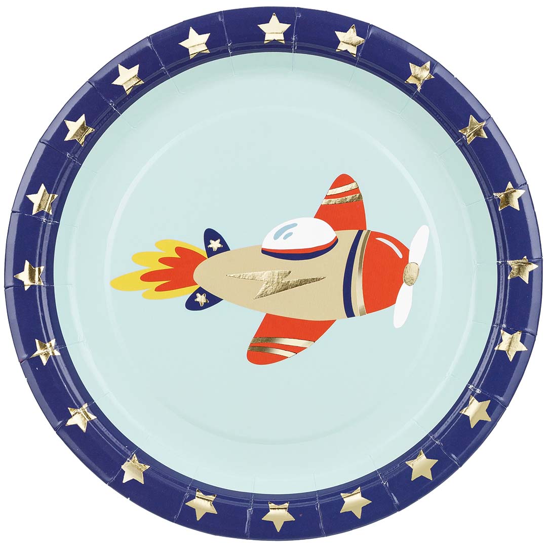 partydeco borden - vliegtuig - 6st | TPP87 | 1