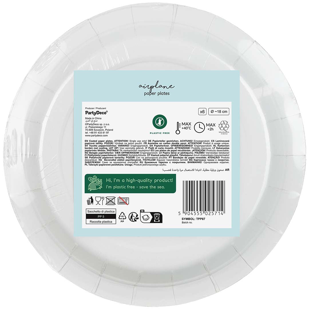 partydeco borden - vliegtuig - 6st | TPP87 | 4
