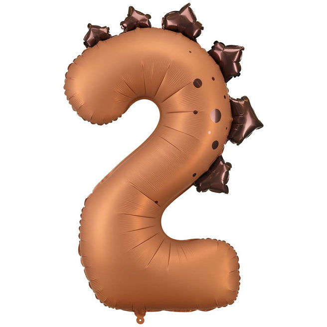partydeco cijferballon 2 - dinosaurus - 92 cm | FB315-2 | 1