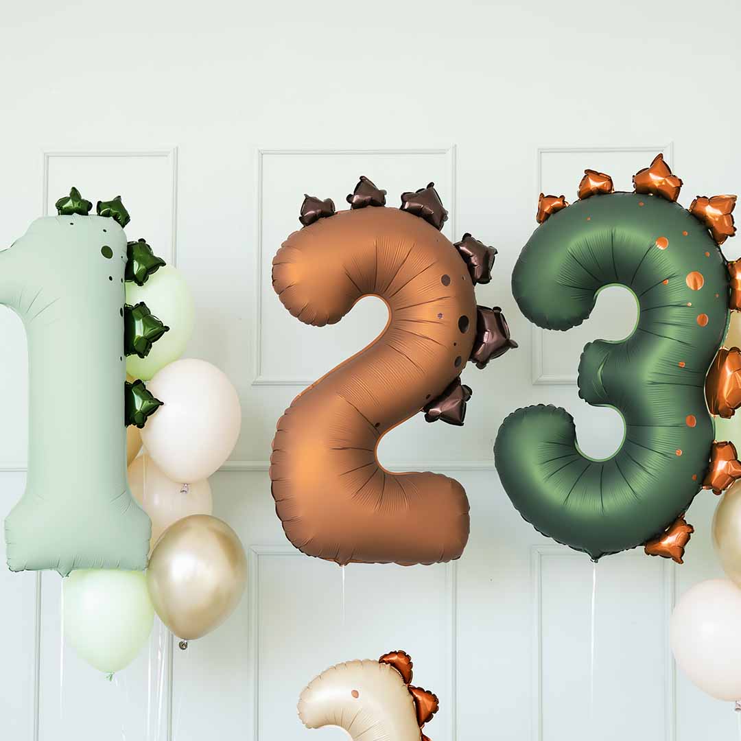 partydeco cijferballon 2 - dinosaurus - 92 cm | FB315-2 | 2