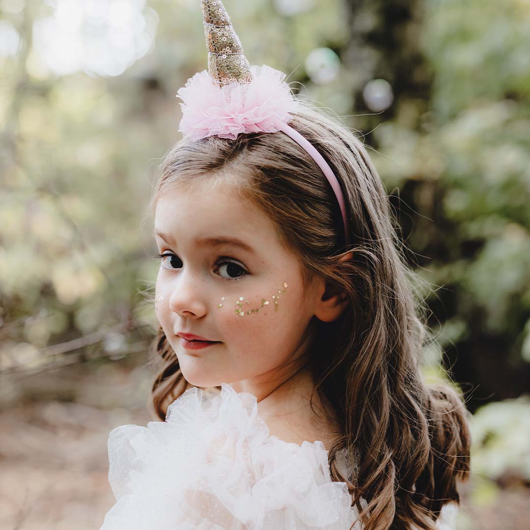 partydeco diadeem eenhoorn - roze ruches | OP46 | 2