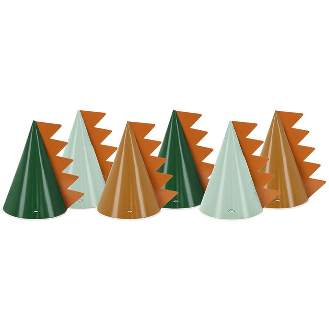 partydeco feesthoedjes - dinosaurus - 6st | CPP30 | 1