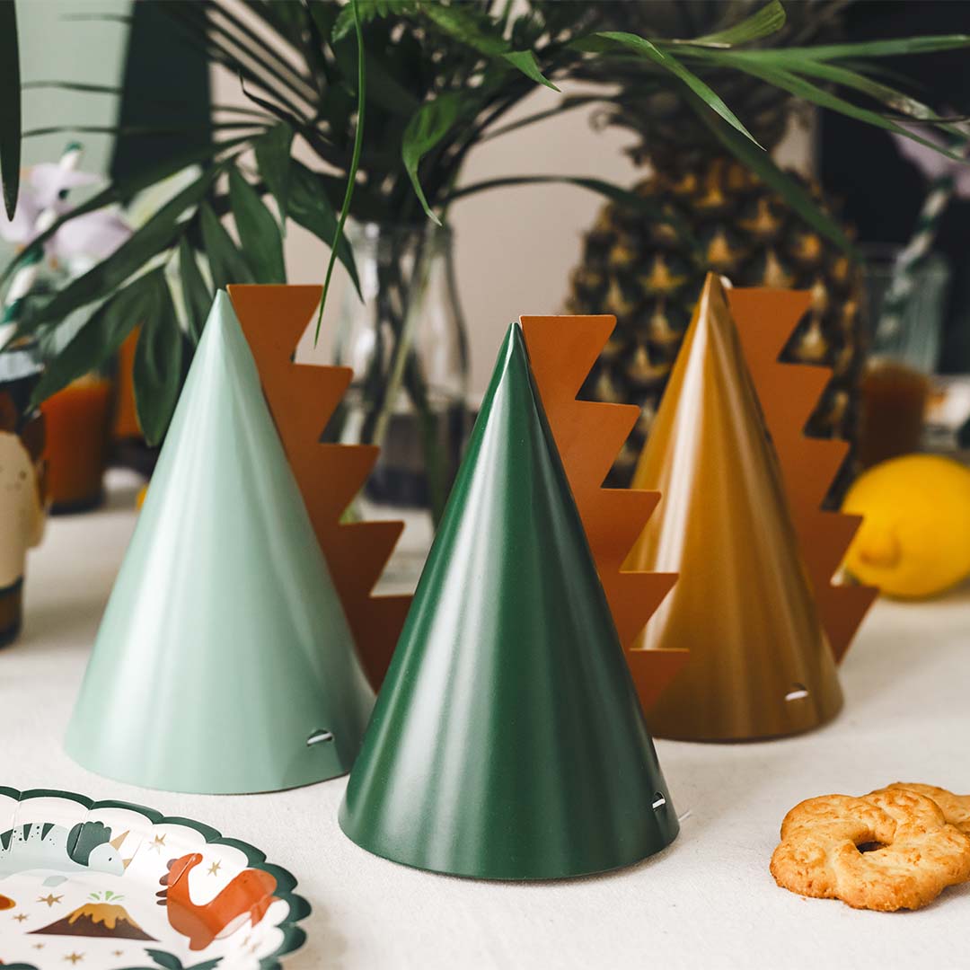 partydeco feesthoedjes - dinosaurus - 6st | CPP30 | 2