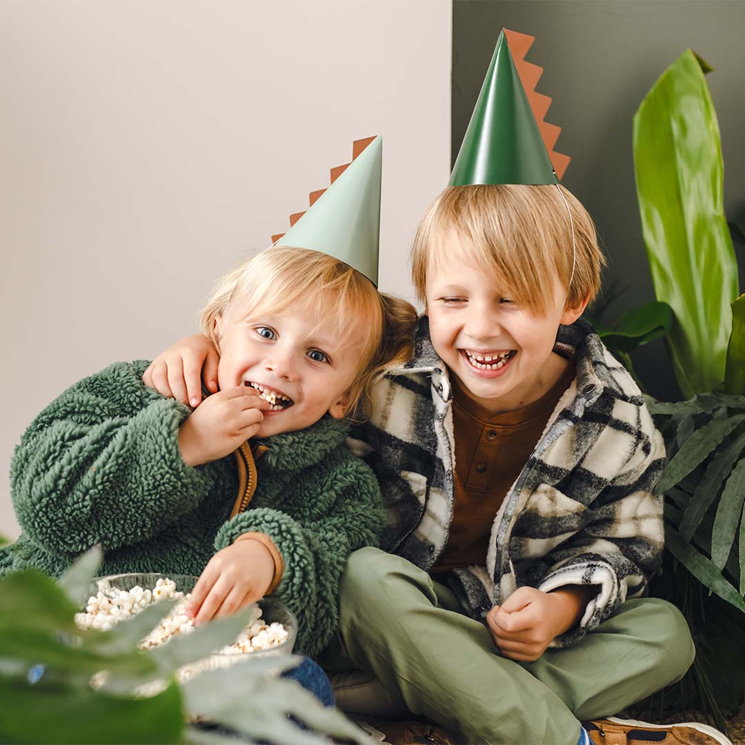 partydeco feesthoedjes - dinosaurus - 6st | CPP30 | 4