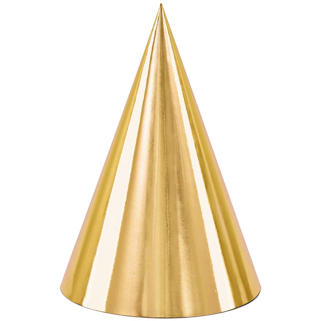partydeco feesthoedjes - goud - 6st | CZAP6-019M | 1