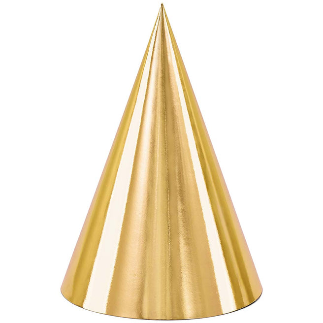 partydeco feesthoedjes - goud - 6st | CZAP6-019M | 1