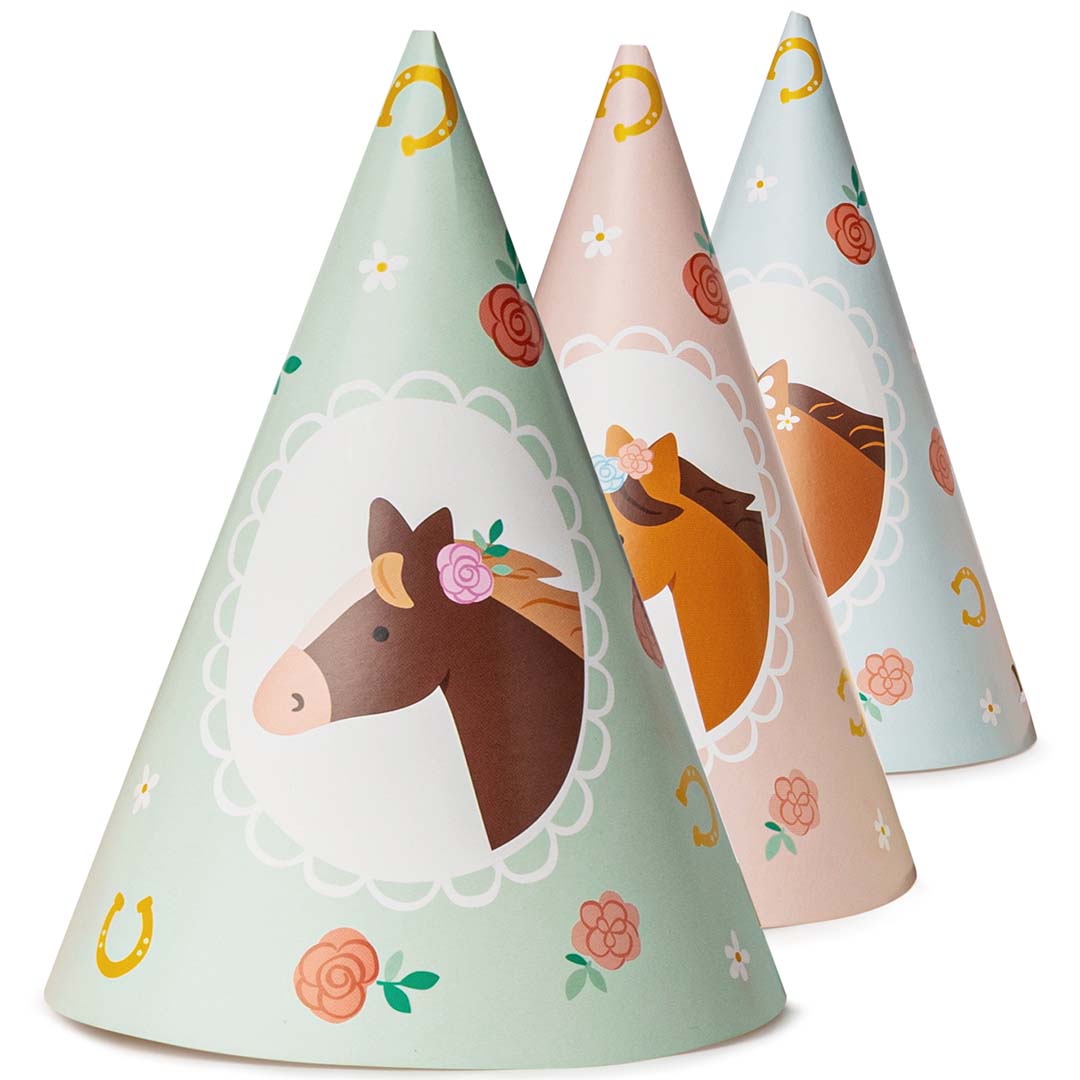 partydeco feesthoedjes - paarden - 6st | CPP32 | 1