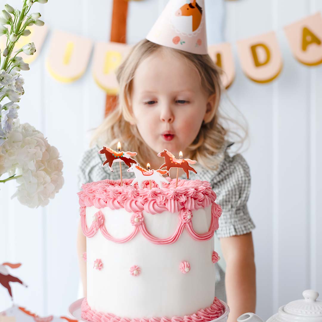 partydeco feestkaarsjes - paarden - 3st | SCS-24 | 2