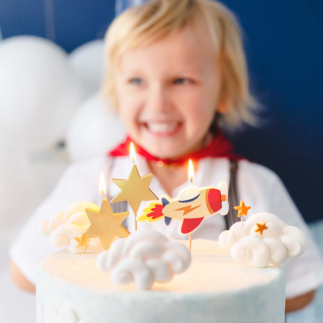 partydeco feestkaarsjes - vliegtuig - 3st | SCS-19 | 2