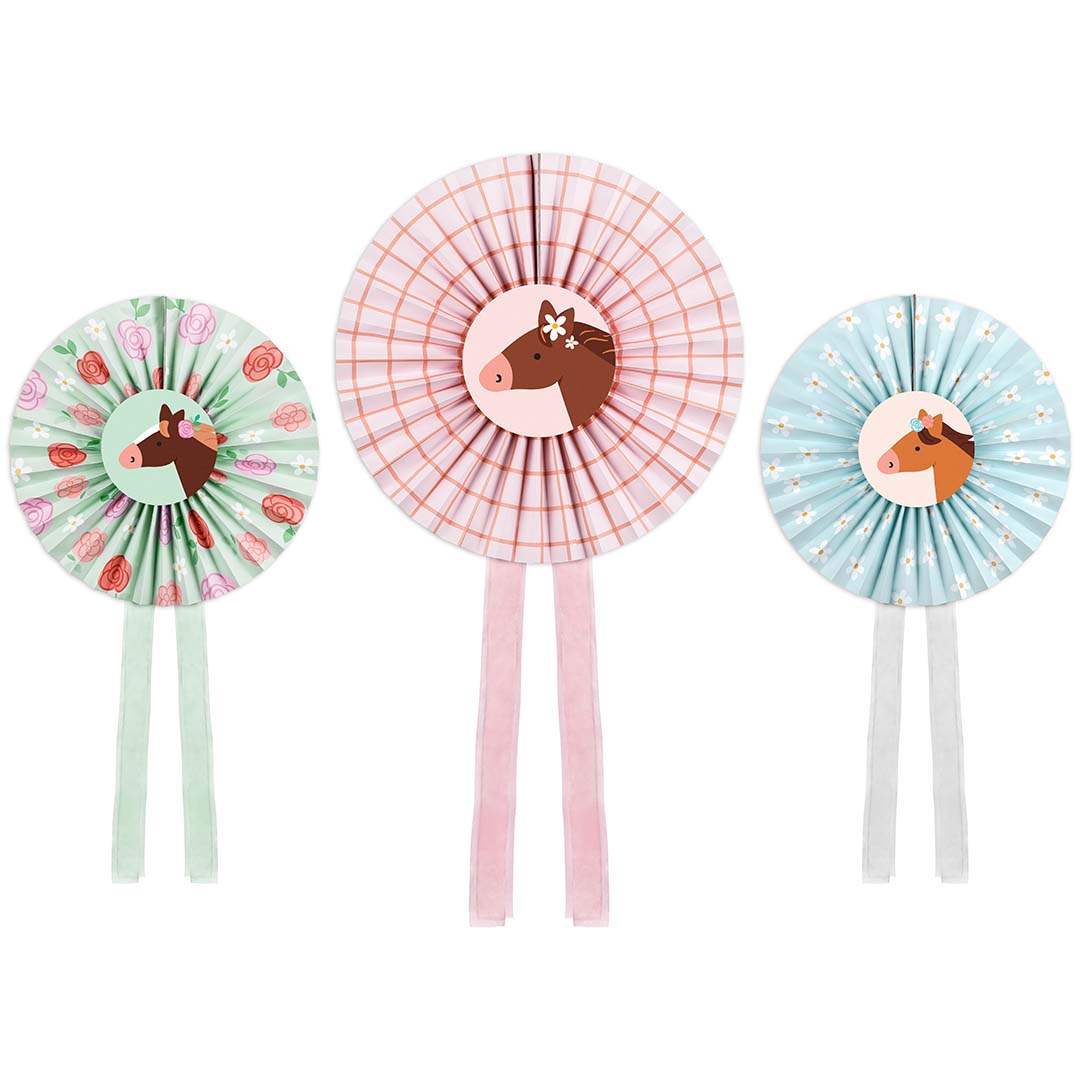partydeco feestversiering rozetten - paarden - 35 cm | RPK29 | 1