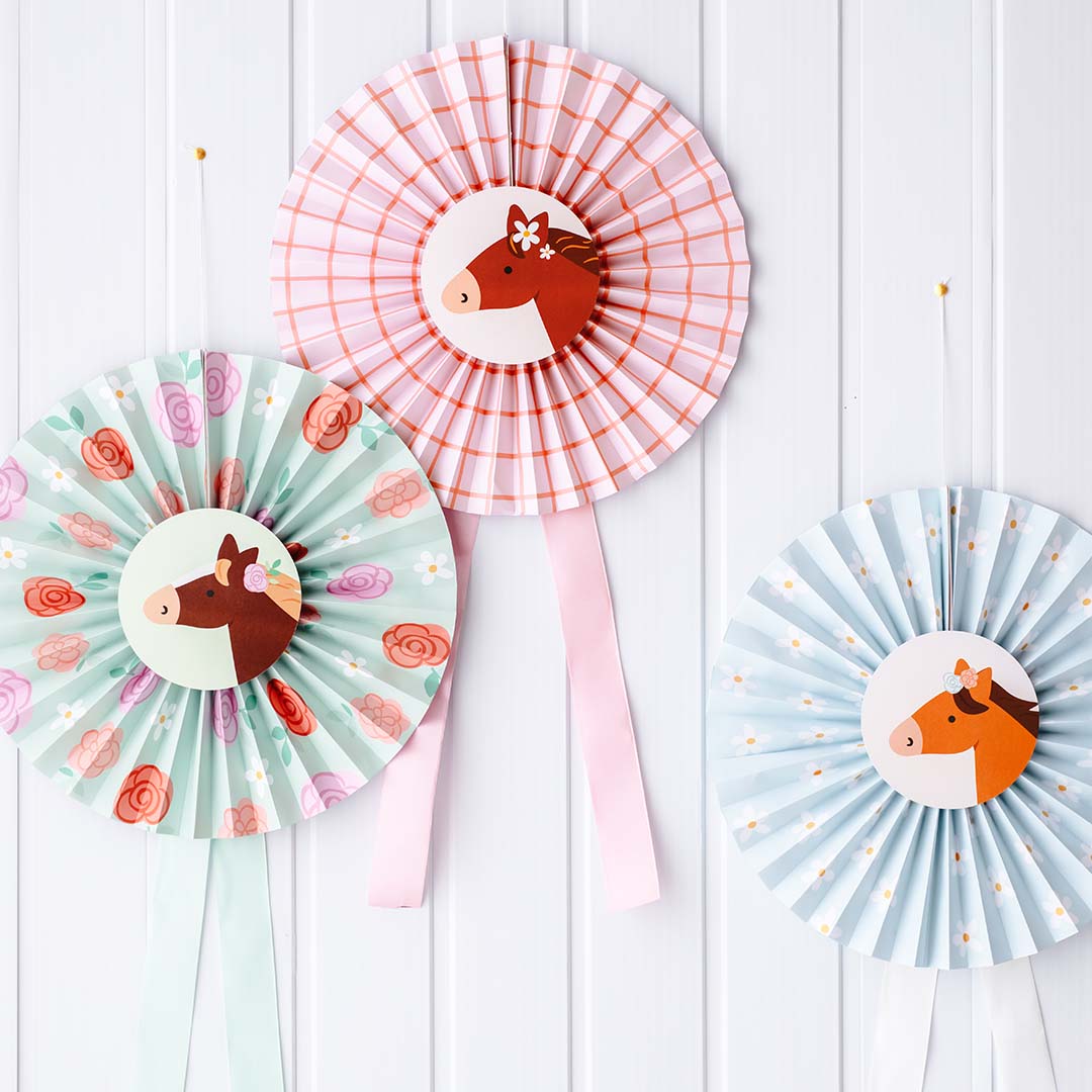 partydeco feestversiering rozetten - paarden - 35 cm | RPK29 | 2