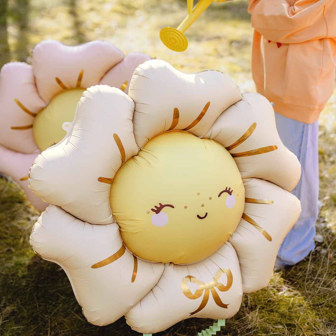 partydeco folieballon bloem - beige - 104 cm | FB273-013J | 4