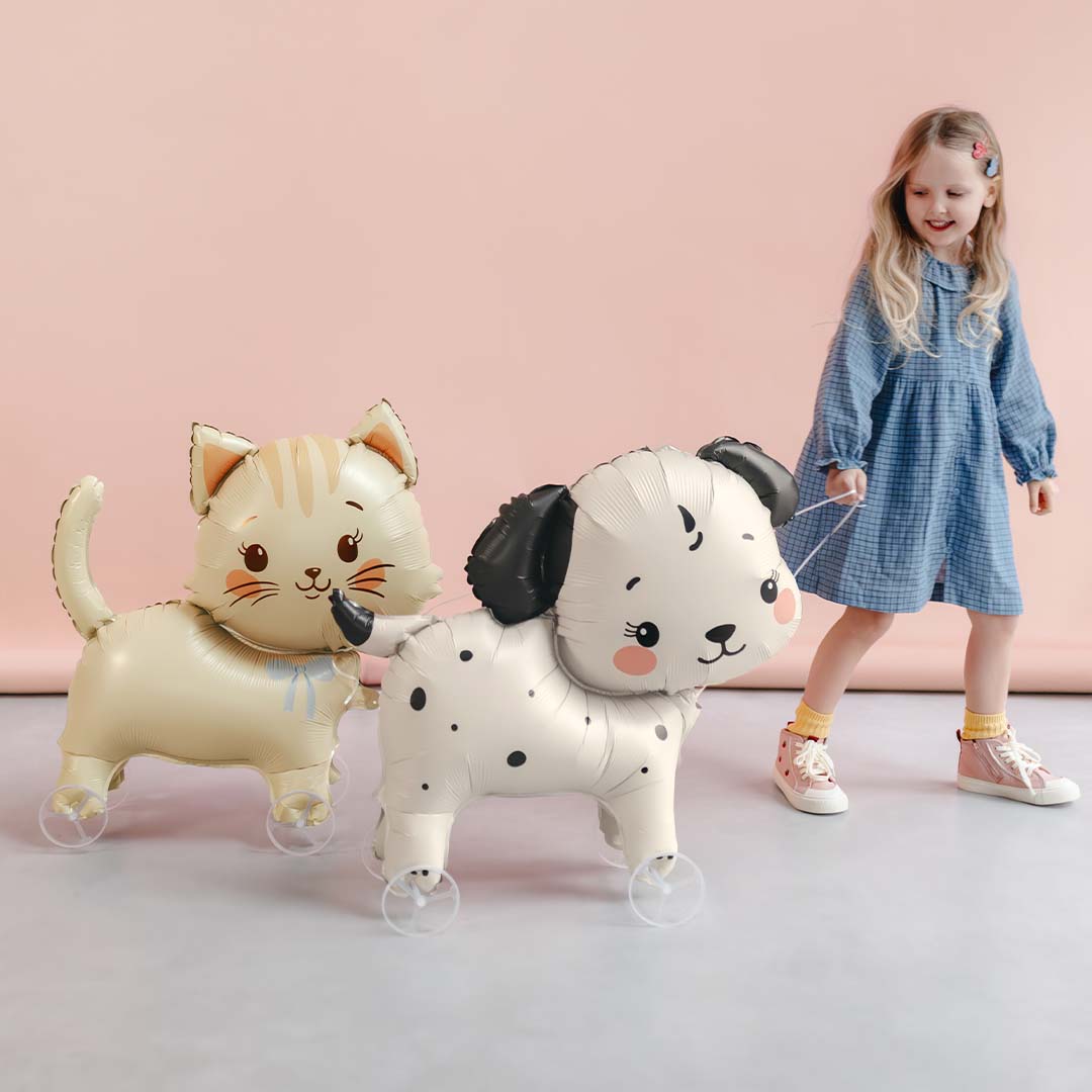 partydeco folieballon hond op wieltjes - 70 cm | FB375 | 2