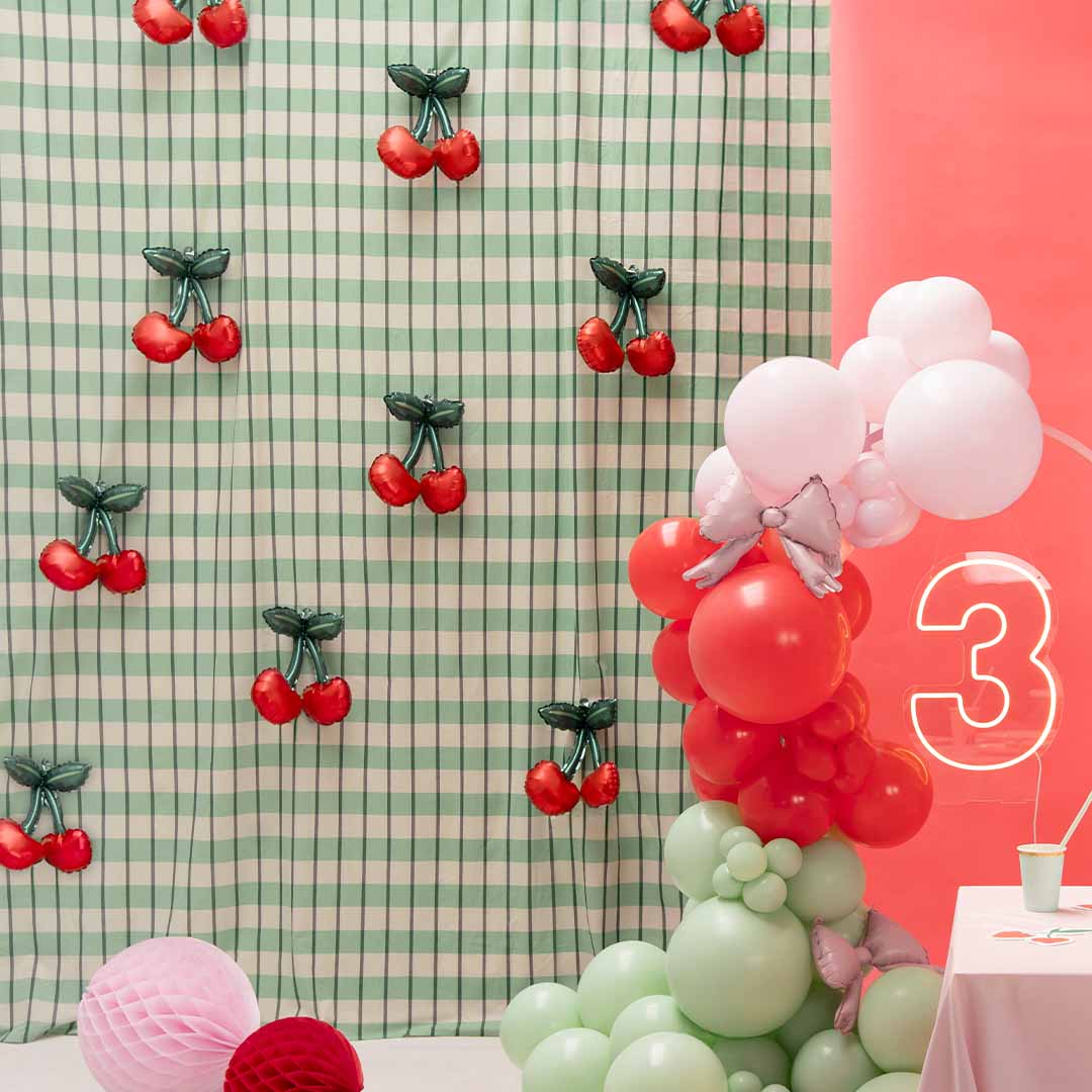 partydeco folieballon kers - 31 cm - 3st | FB289 | 2