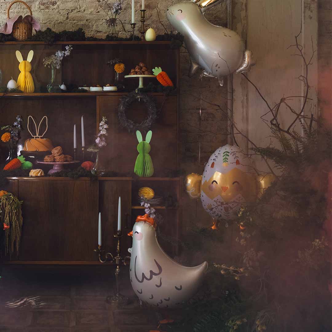 partydeco folieballon kip - 60 cm | FB187 | 2