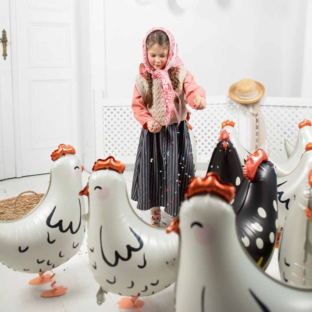 partydeco folieballon kip - 60 cm | FB187 | 3