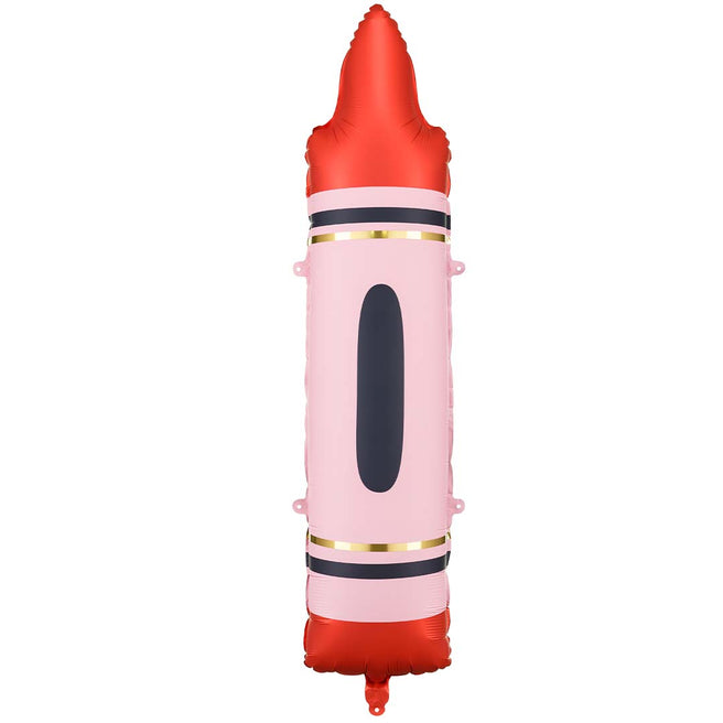 partydeco folieballon krijtje - rood - 104 cm | FB239-007 | 2
