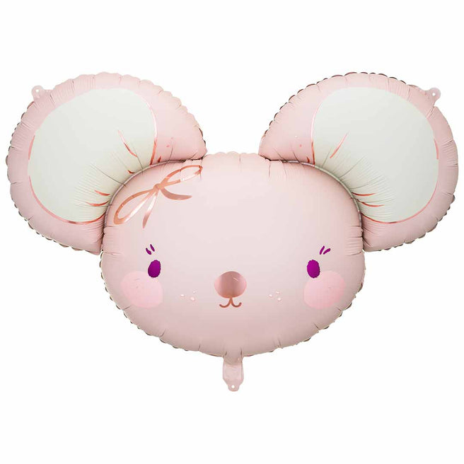 partydeco folieballon muis - lichtroze - 96 cm | FB190 | 1