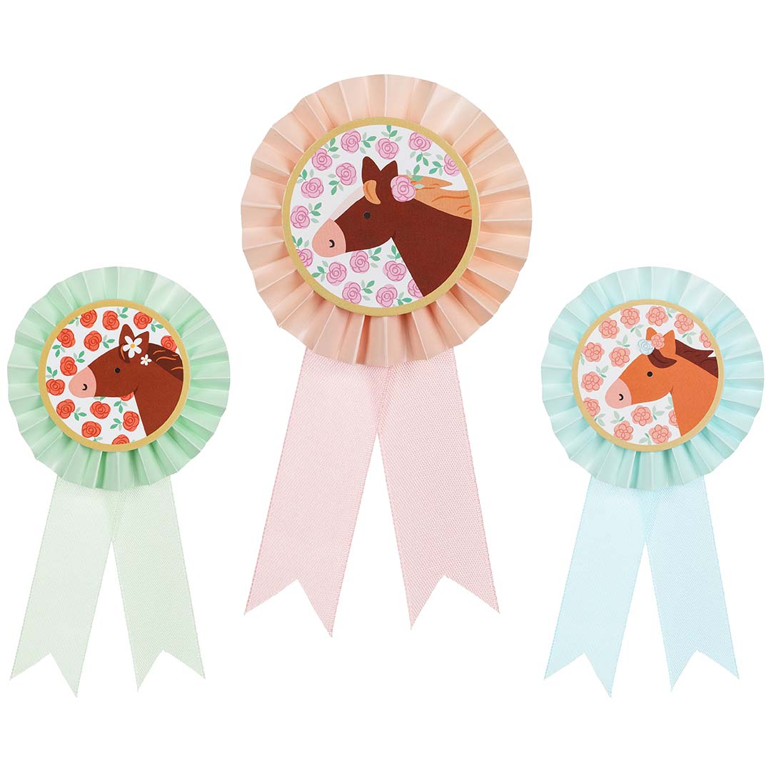 partydeco paarden rozetten - 3st | KOP1 | 1