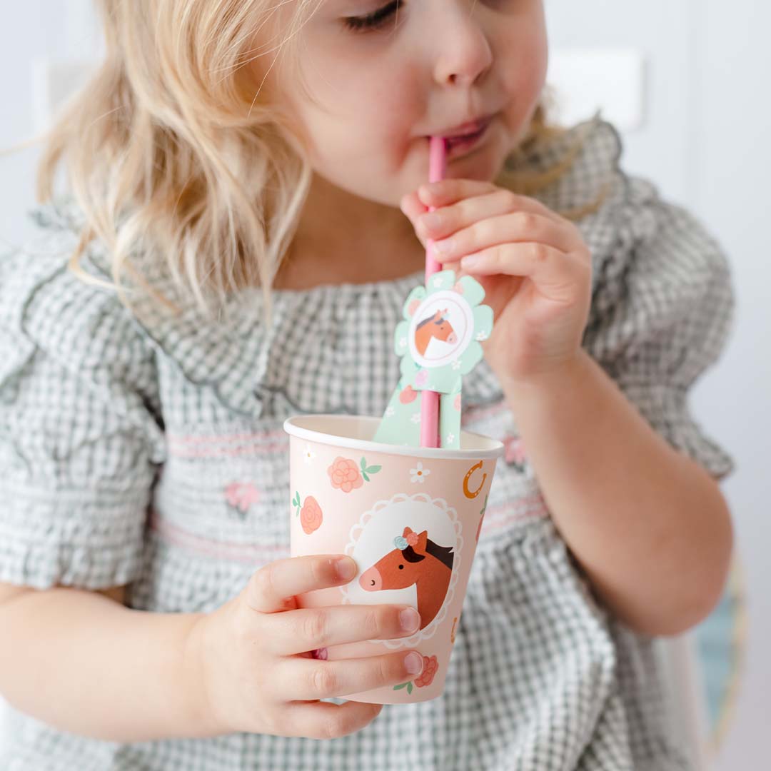 partydeco rietjes - paarden - 6st | NSL2 | 3