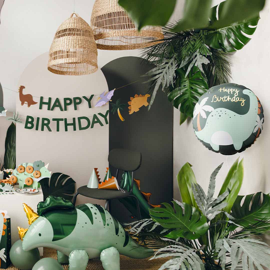 partydeco ronde folieballon brontosaurus - 35 cm | FB360 | 2