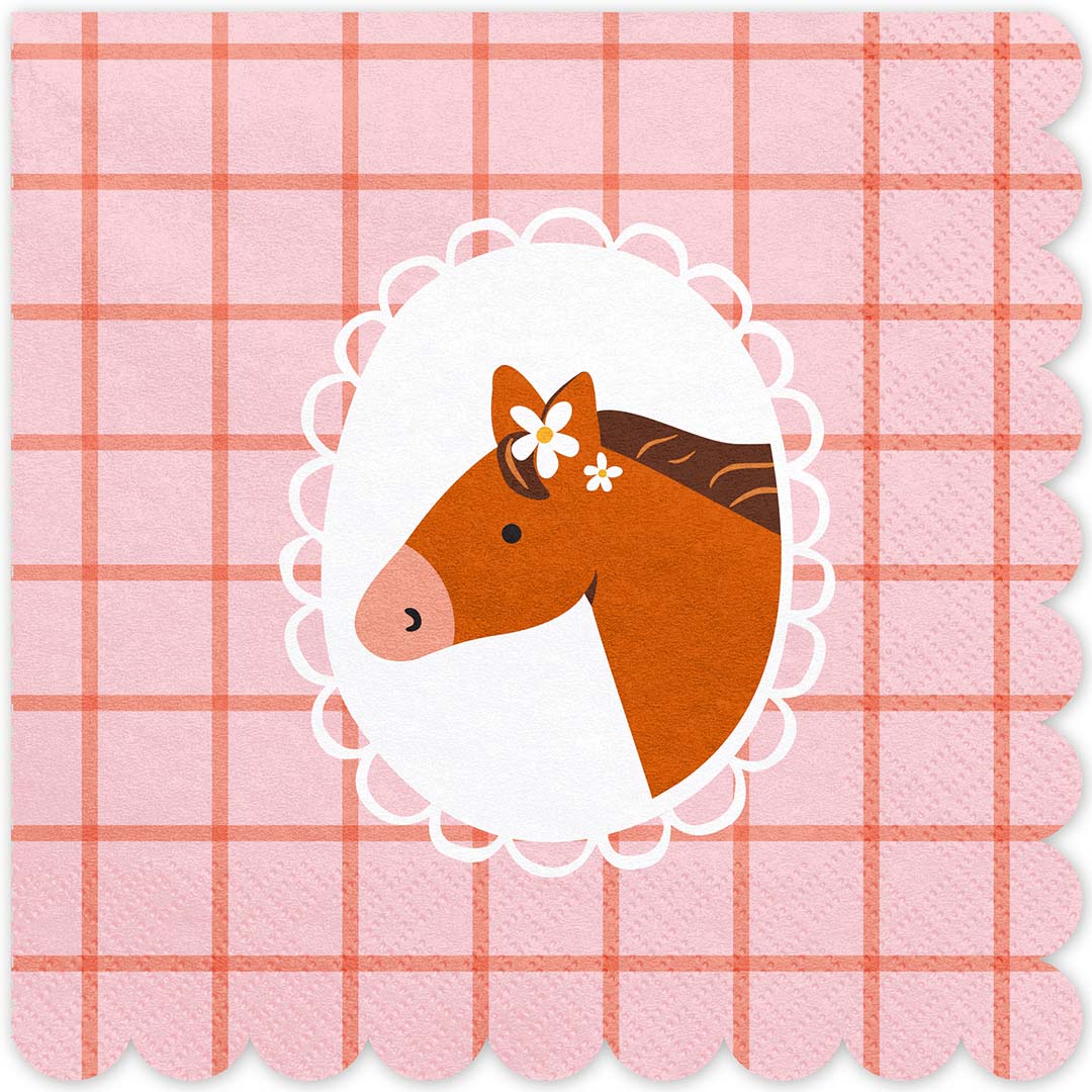 partydeco servetten - paard - 12st | SP33-98 | 1