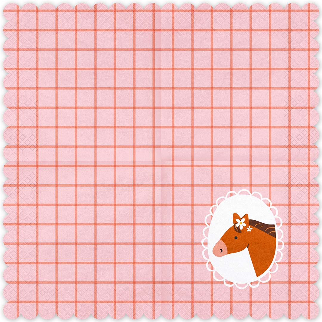partydeco servetten - paard - 12st | SP33-98 | 2