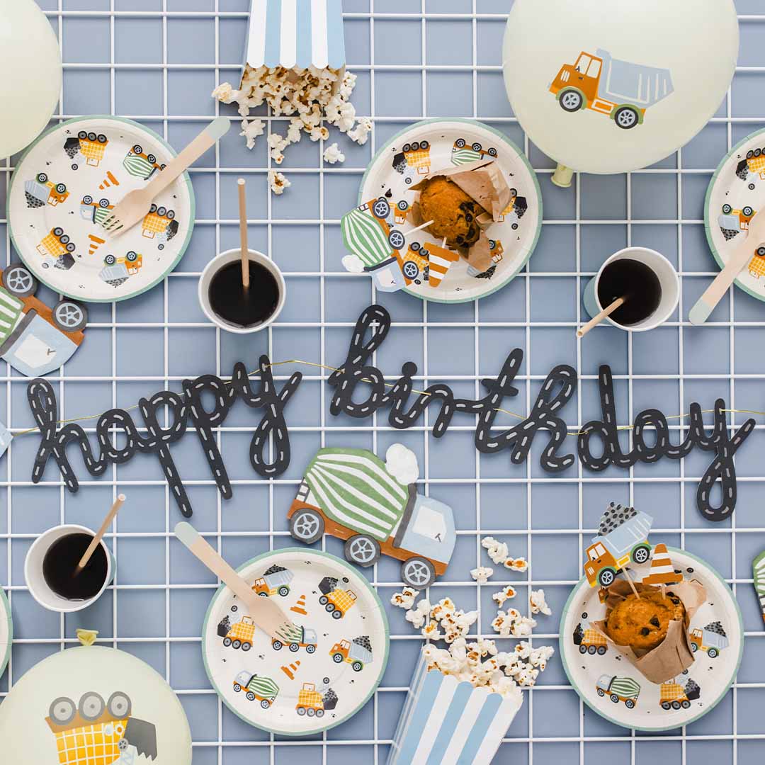 partydeco slinger happy birthday - bouwvoertuigen | GRL104 | 5