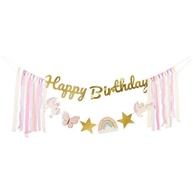 partydeco slinger happy birthday - eenhoorns | GRL120 | 1