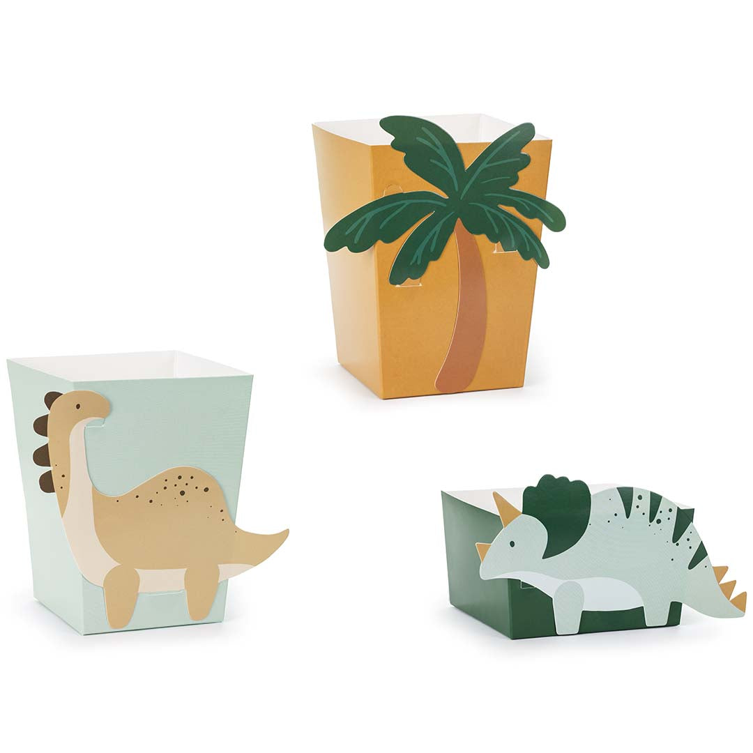 partydeco snackdoosjes - dinosaurus - 6st | FNS3 | 1