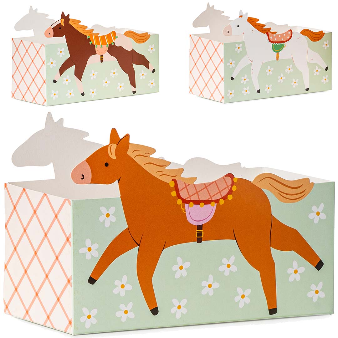 partydeco snackdoosjes - paarden - 3st | FNS8 | 1
