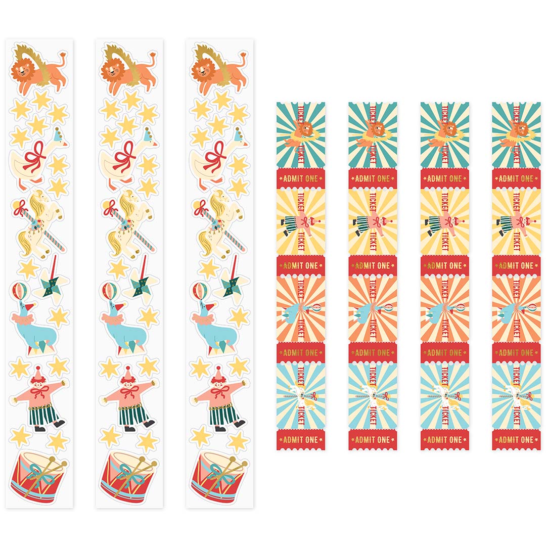 partydeco stickers en entreekaartjes circus | NR5 | 2