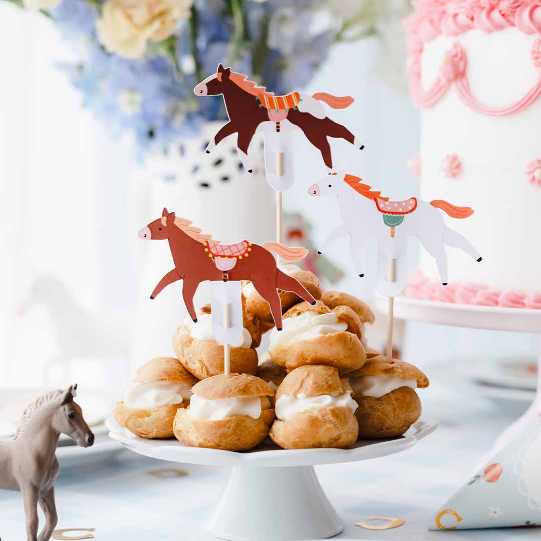 partydeco taartversiering - paarden - 3st | KPM36 | 2