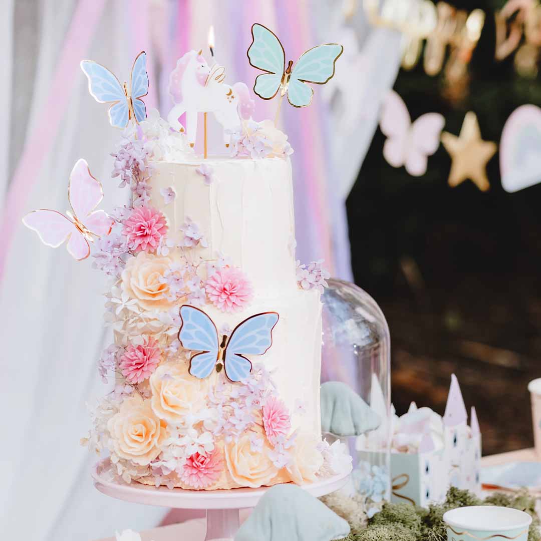 partydeco taartversiering - vlinders - 9st | KPT76 | 3