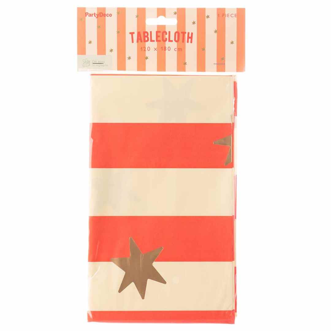 partydeco tafelkleed - strepen en sterren | OBP7 | 1
